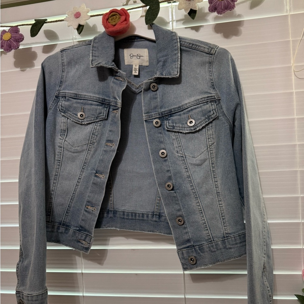Jessica Simpson Blue Jean Jacket Cropped Denim